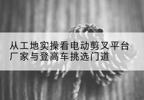 梓潼电动剪叉升降平台厂家-从工地实操看电动剪叉平台厂家与登高车挑选门道